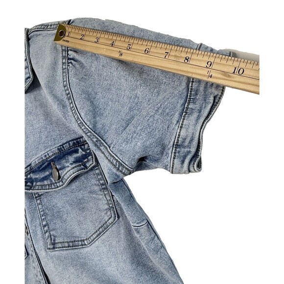 Celebrity Pink Denim Overalls Skirtall Dress Light Wash Juniors Plus women XL - Picture 8 of 14